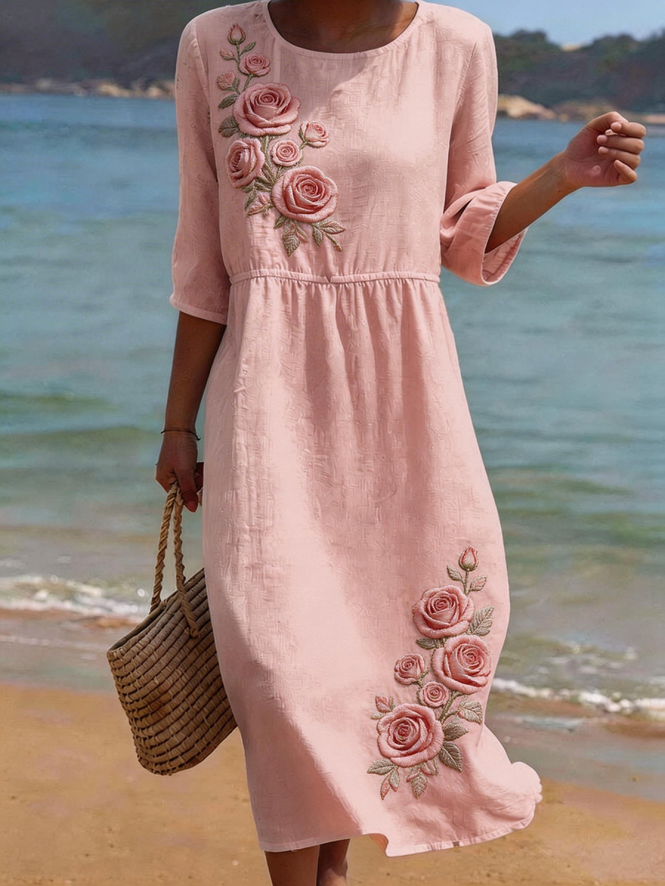 Milena™ | Robe décontractée manches mi-longues