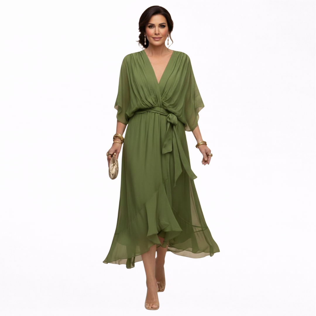 CHRISTA™ | ROBE EN CHIFFON COL V