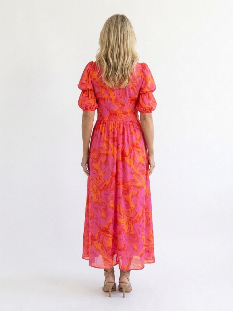 ANNALÉA™ | ROBE MIDI FLEURIE COL V