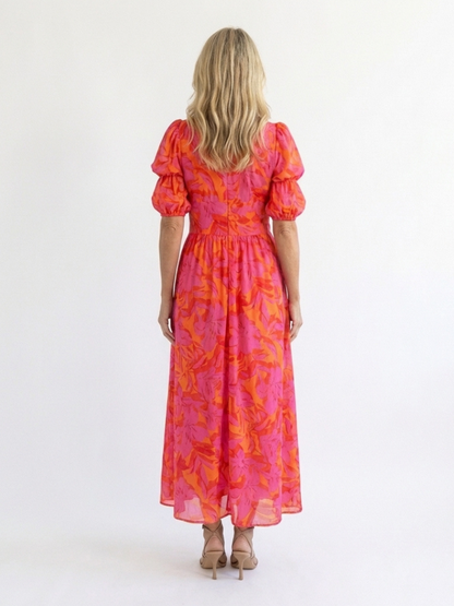 ANNALÉA™ | ROBE MIDI FLEURIE COL V