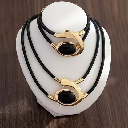 Solène™ | Set ovale noir et or
