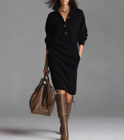 Diane™ | Elegantes Winterkleid mit Knöpfen