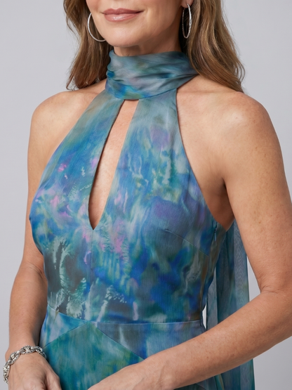 Jennifer™ | ROBE MAXI HALTERNECK À OUVERTURE CLÉ
