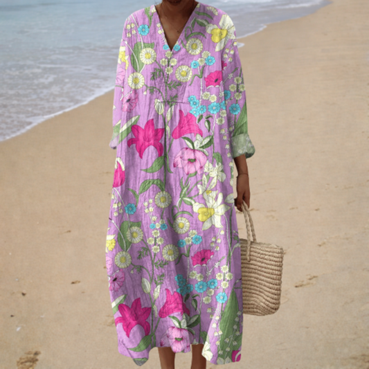 Suzette™ | Robe Longue Fleurie Élégante