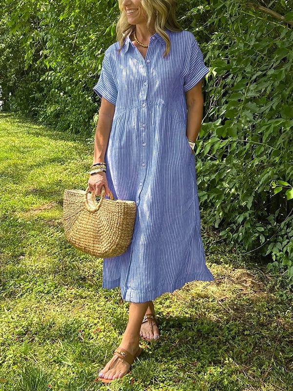 Cassie™ | Robe élégante à rayures