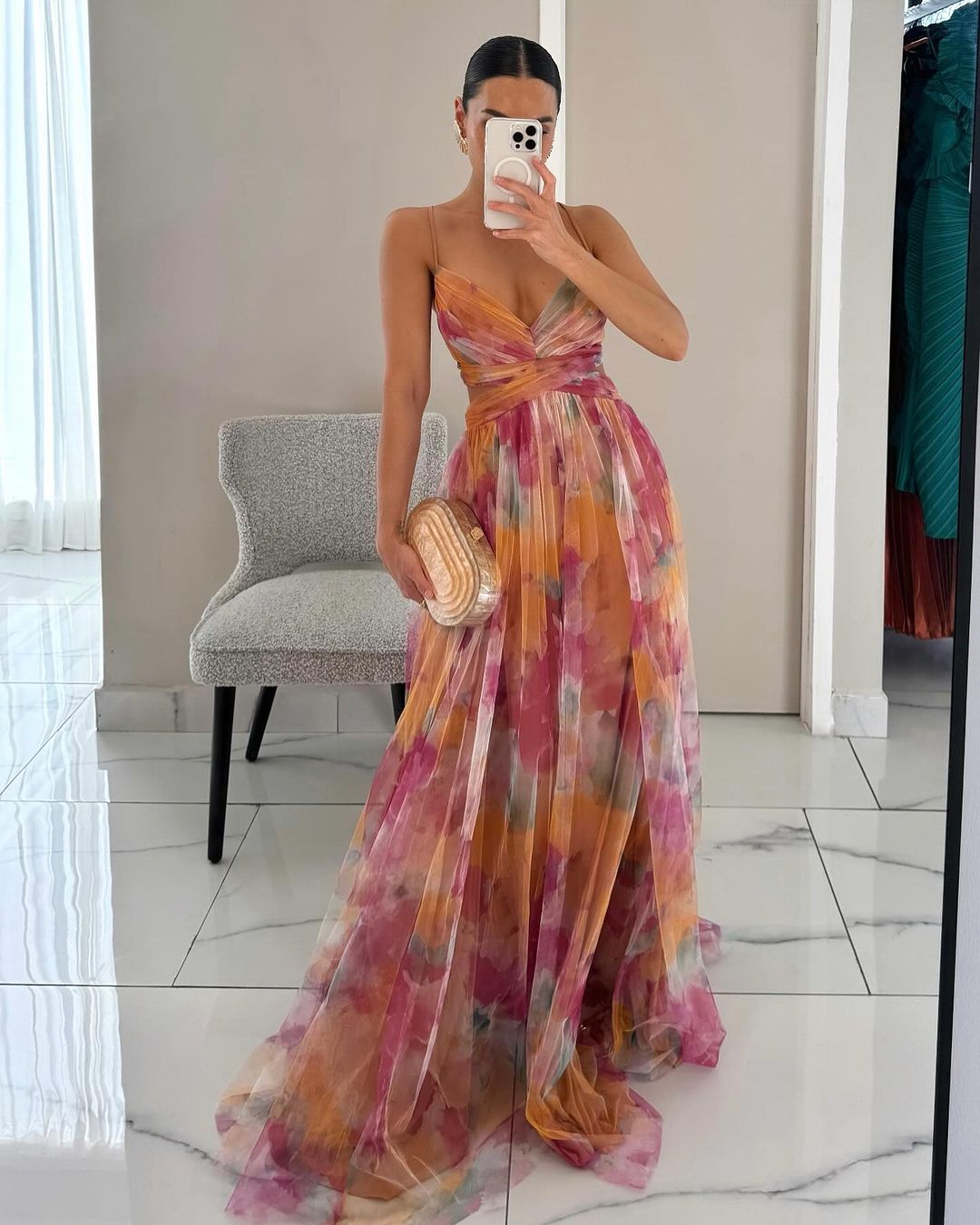 CARMELLA™ | ROBE MAXI FLORALE EN CHIFFON