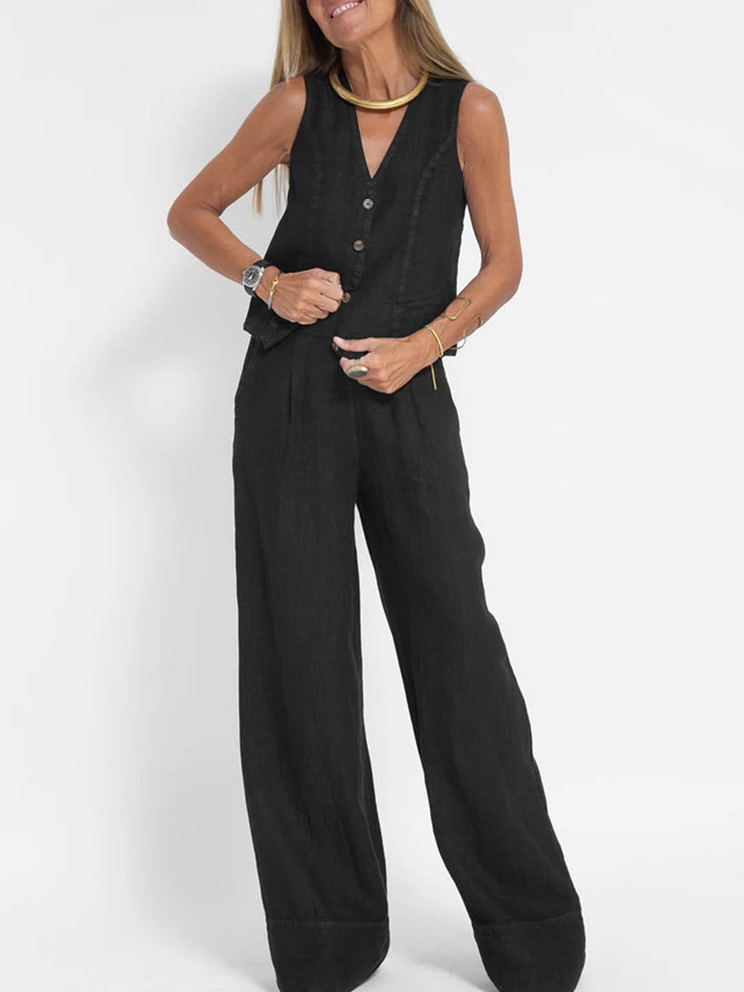 Aira™ | Ensemble 2 pièces gilet &amp; pantalon large