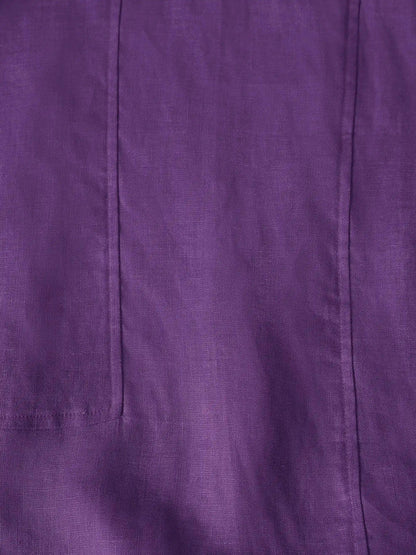 Sophie™ | Robe mi-longue en lin à col rond