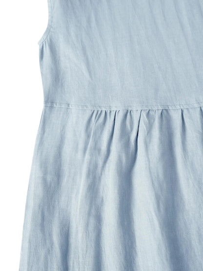 Jeanne™ | Robe longue en lin à manches courtes
