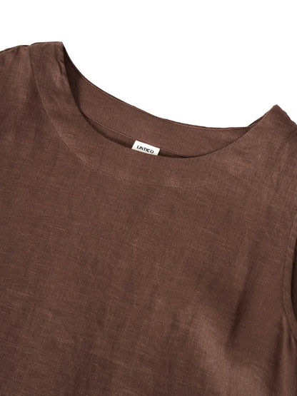 Élina™ | Robe sans manches en lin à coupe A