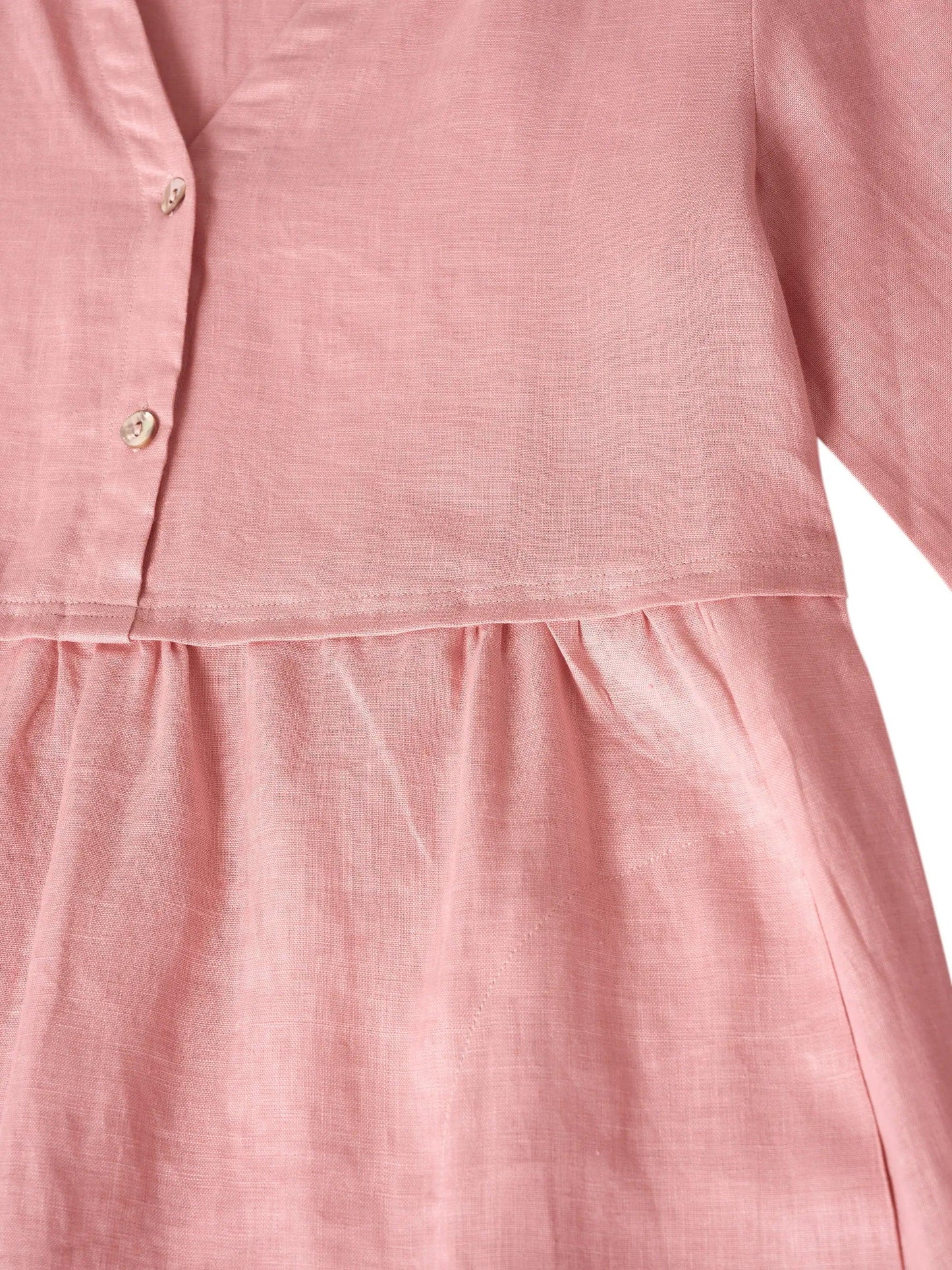 Lucie™ | Robe longue en lin à col en V