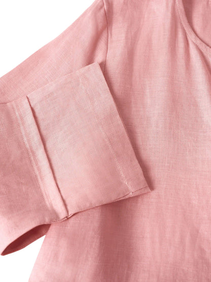 Lucie™ | Robe longue en lin à col en V