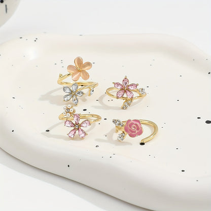 Hanneli™ | Ensemble de bagues en alliage à strass et perles