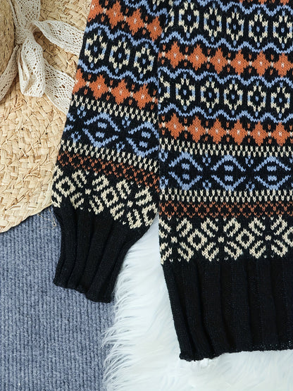 Thea | Pull vintage en jacquard à coupe ample