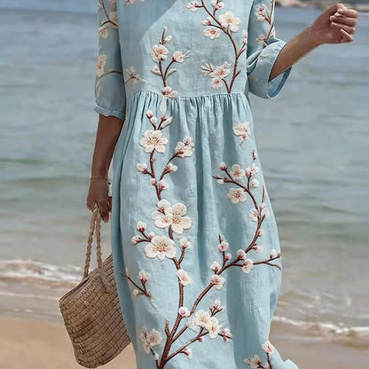 Zariah™ | Robe décontractée fleurie manches coudes