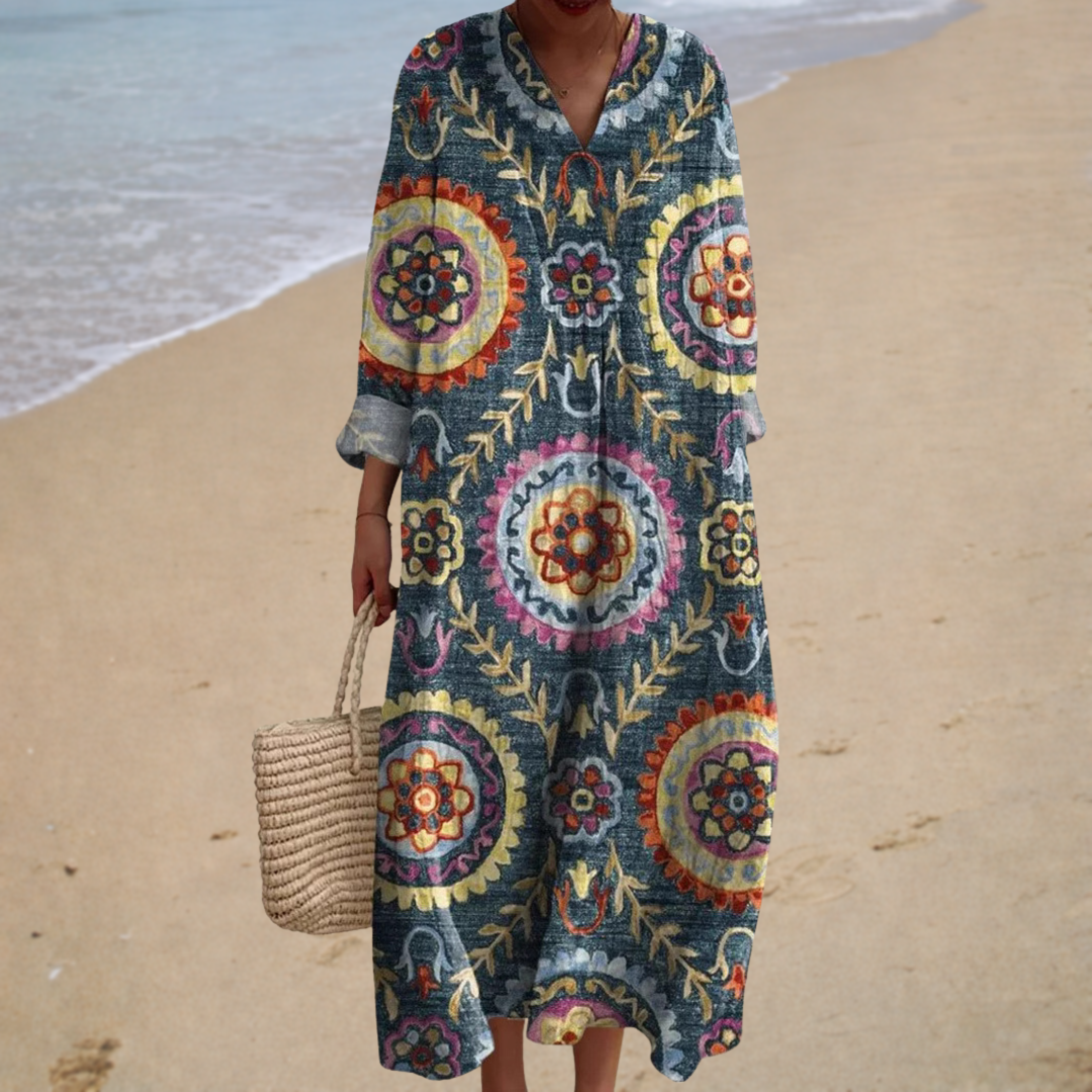 Gabrielle™ | Robe Longue Motifs Bohèmes