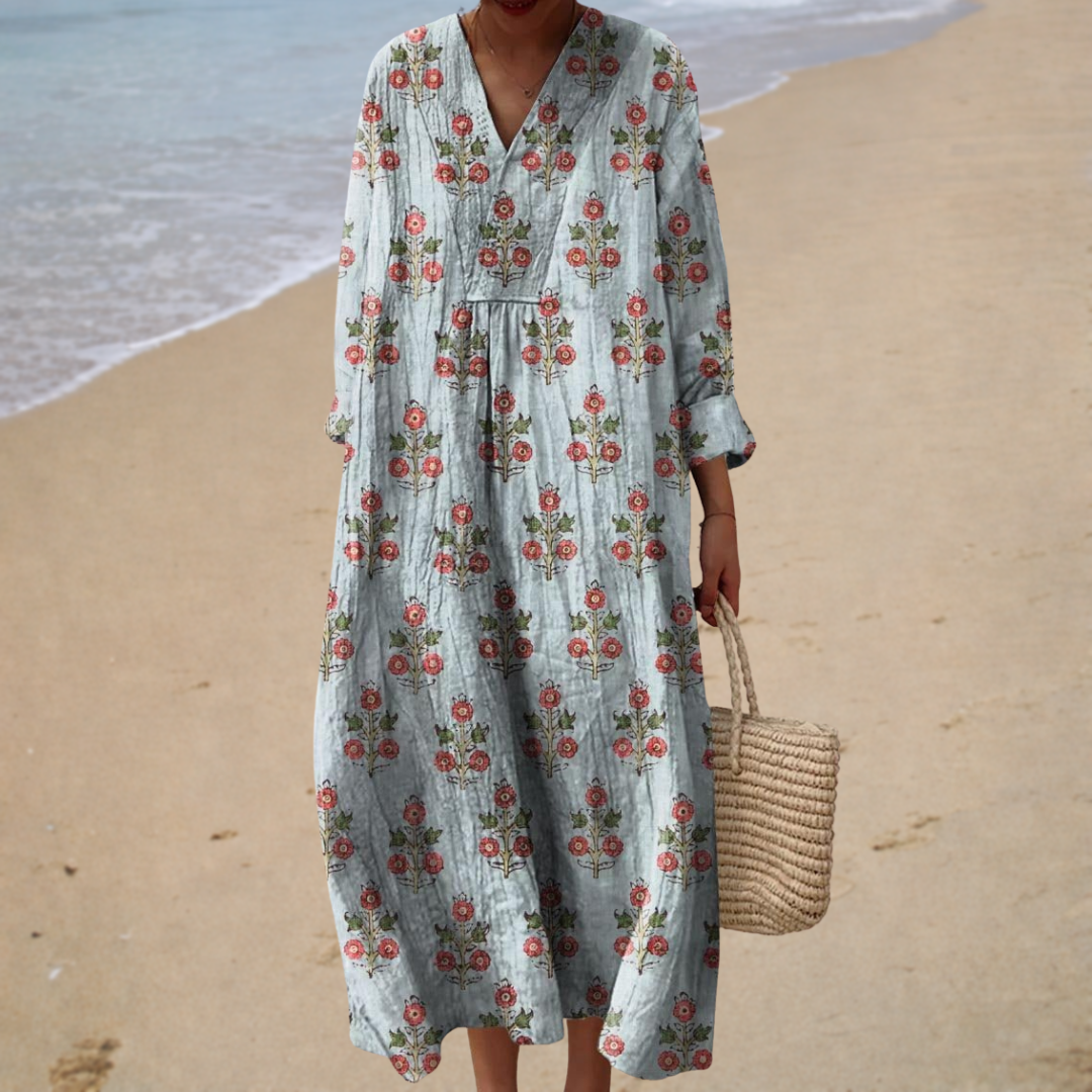 Élodie™ | Robe Longue Fleurie Vintage