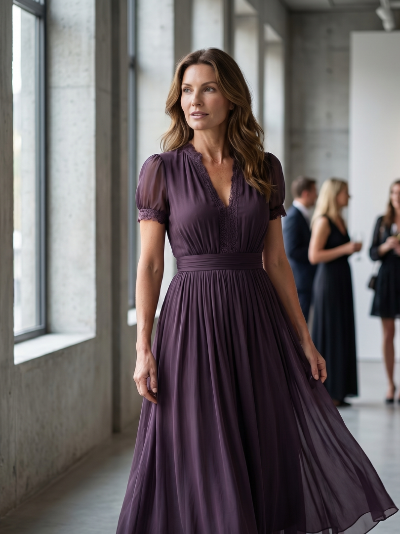 Romane™ | Robe maxi col montant