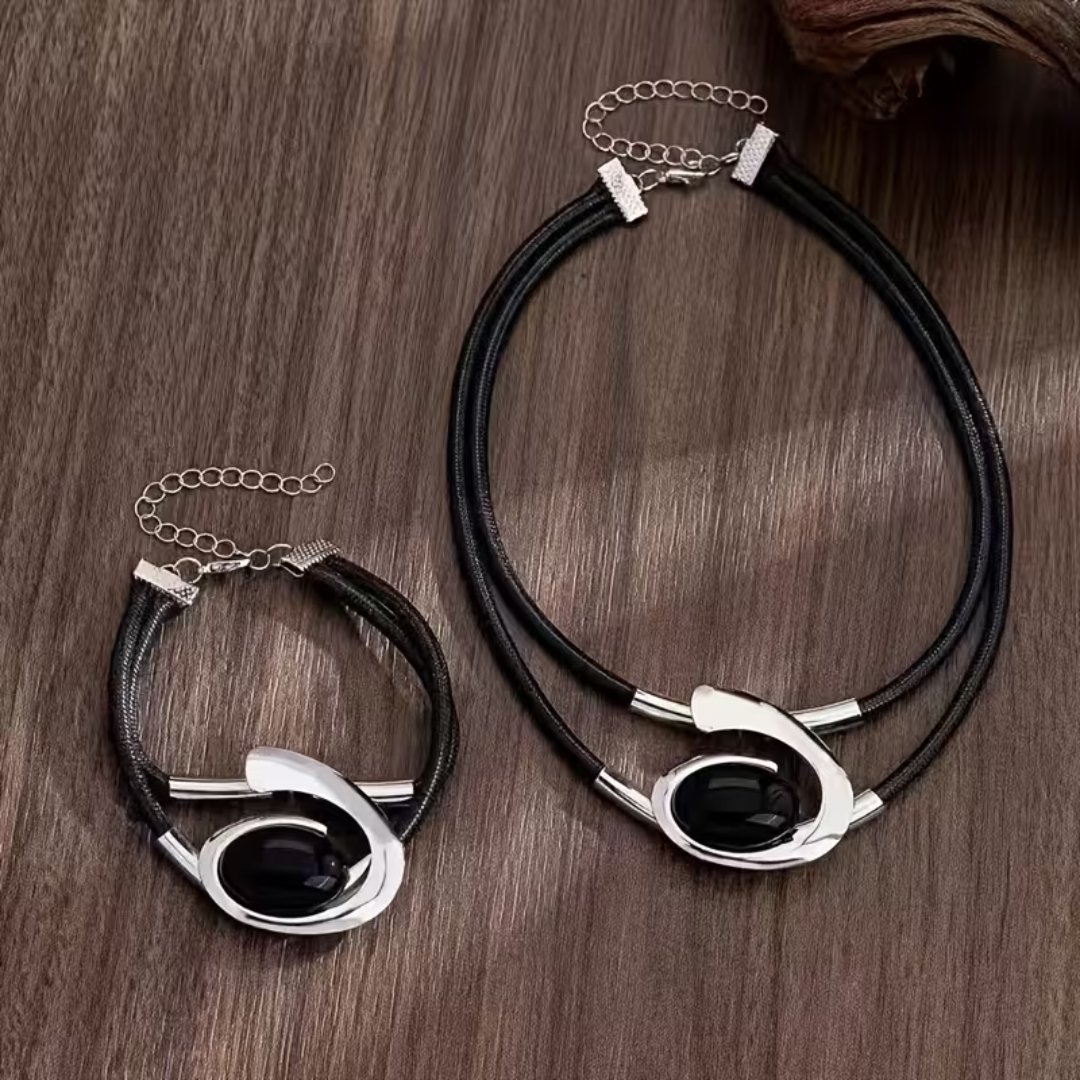 Solène™ | Set ovale noir et or