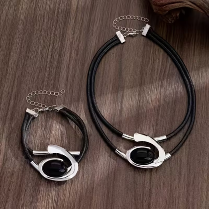 Solène™ | Set ovale noir et or