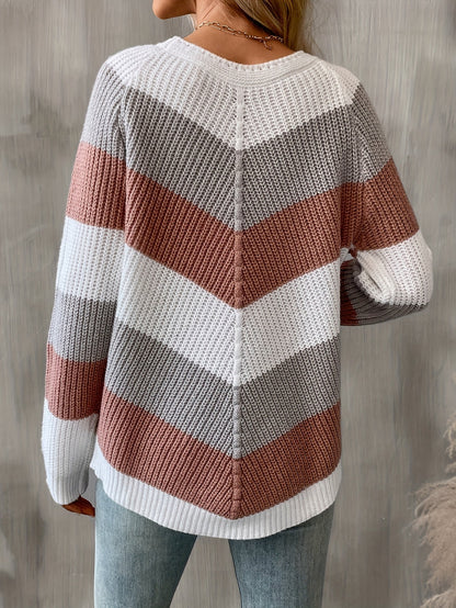 Brooke | Pull en maille à chevrons color-block