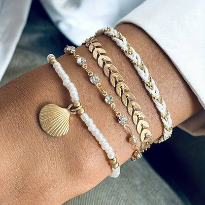Heloise™ | Ensemble de bracelets coquillages et tressés