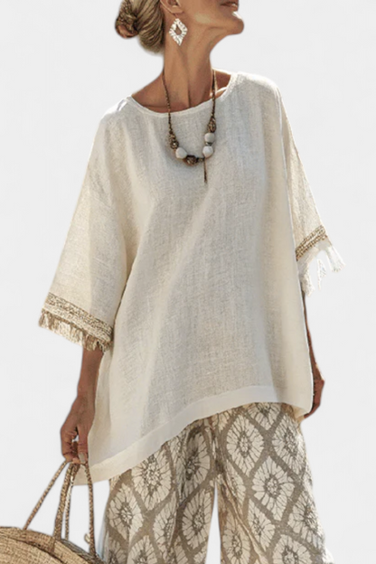 Ilaria™ | Ensemble top à franges &amp; pantalon imprimé