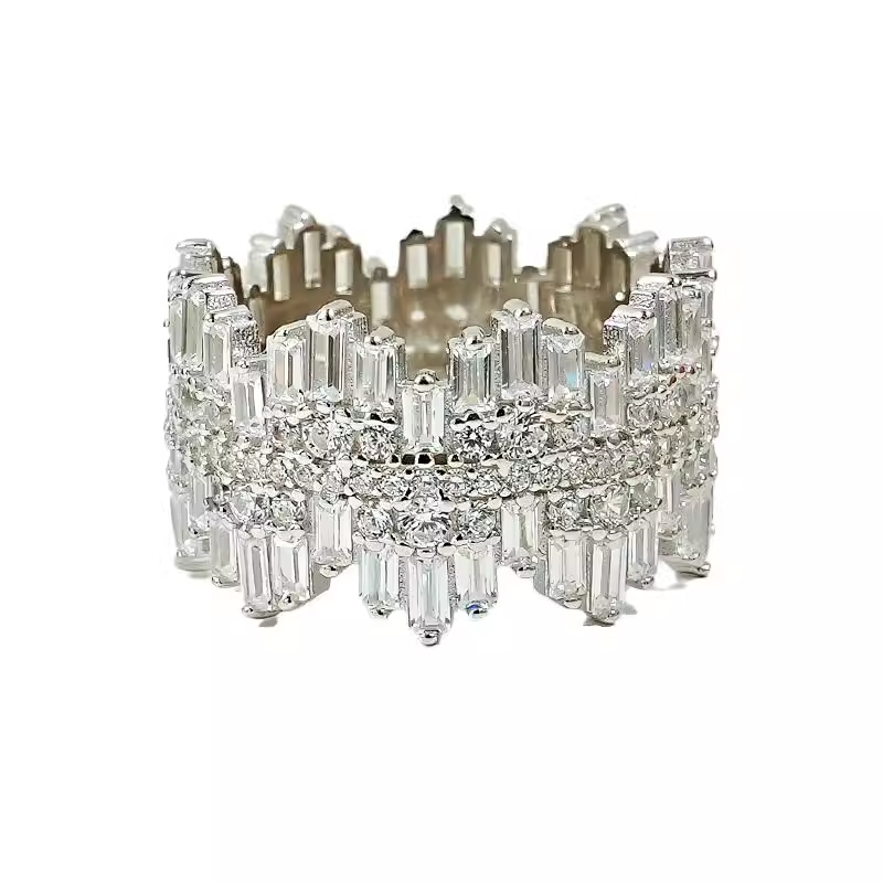 Dounia™ | Alliance facettée argent 925