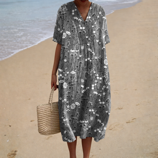 Camille™ | Robe Longue Fleurie Minimaliste
