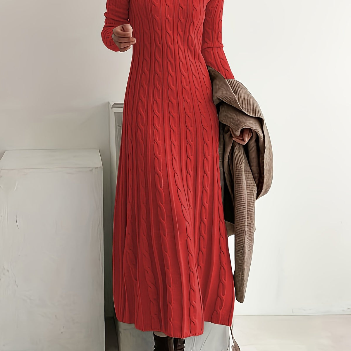 Lucinda | Robe longue en maille torsadée