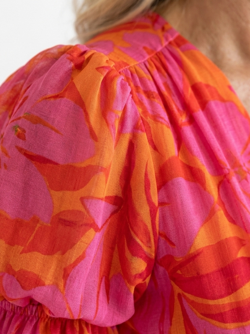 ANNALÉA™ | ROBE MIDI FLEURIE COL V