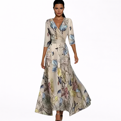 CHAHINEZ™ | ROBE MAXI FLEURIE