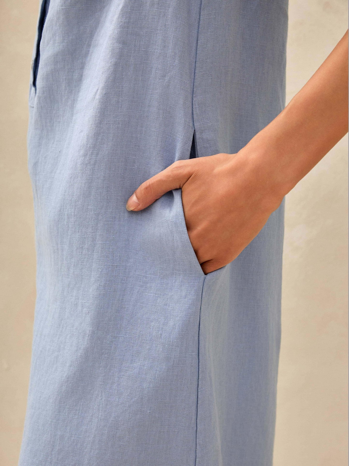 Céleste™ | Robe longue en lin sans manches