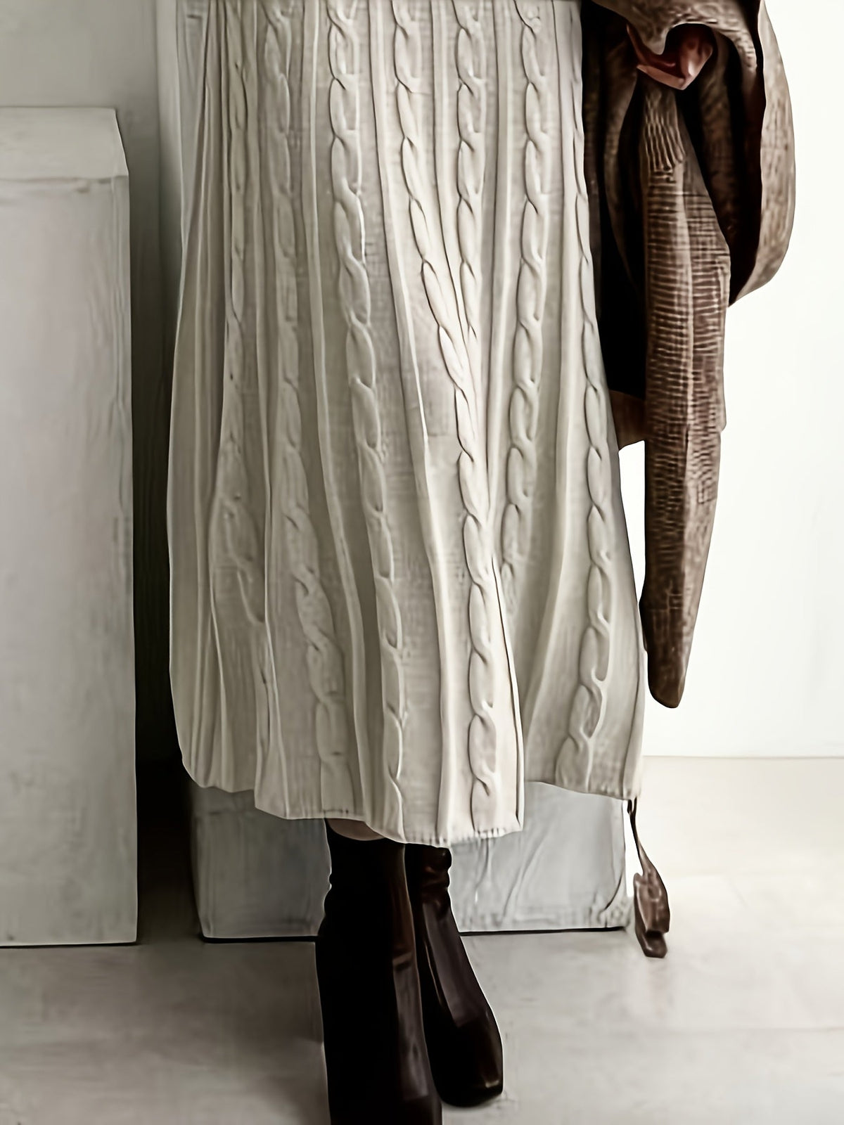 Lucinda | Robe longue en maille torsadée