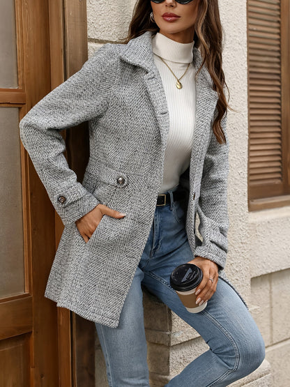 Kendra | Manteau à chevrons cintré à la taille