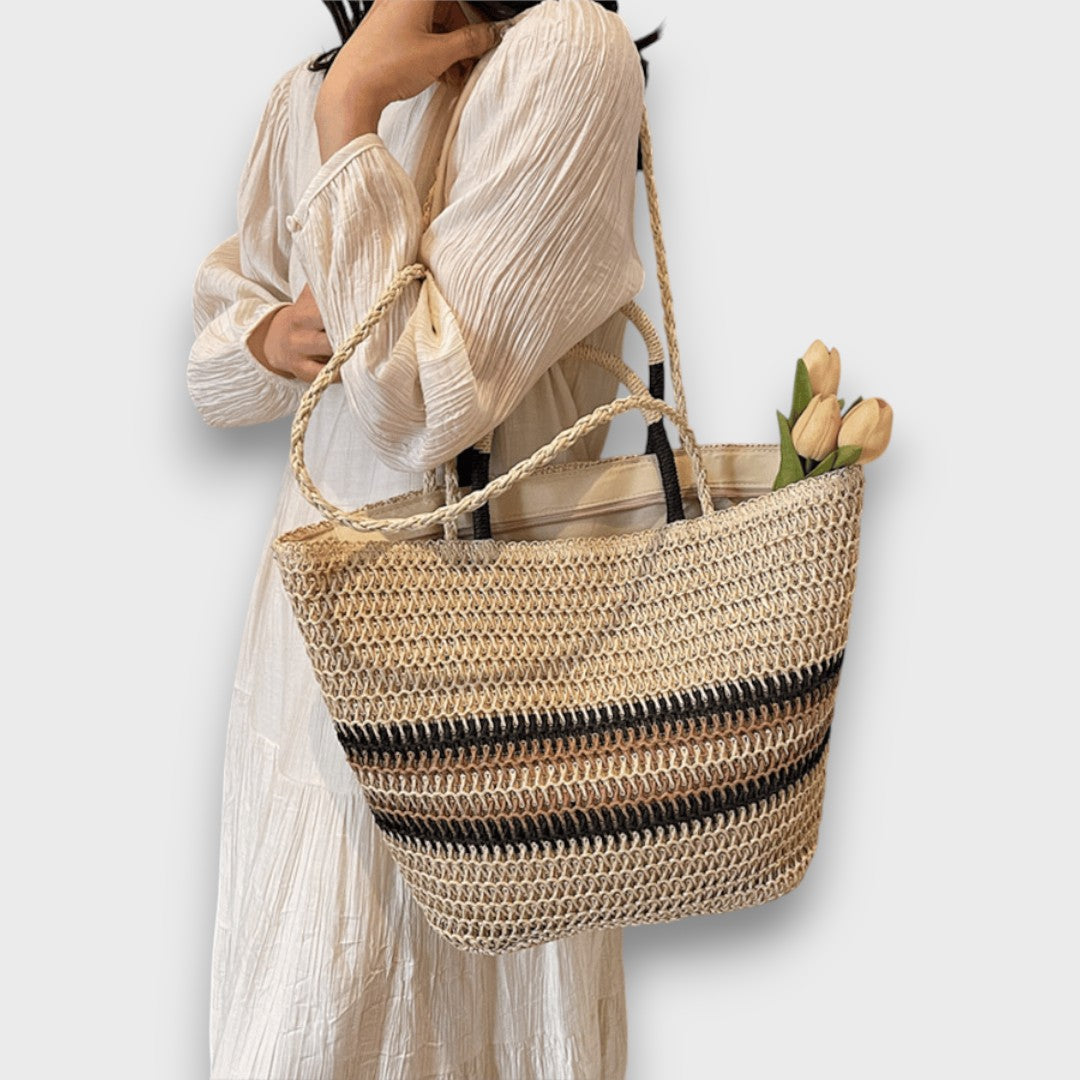 Ilvoria™ | Sac en paille rayé