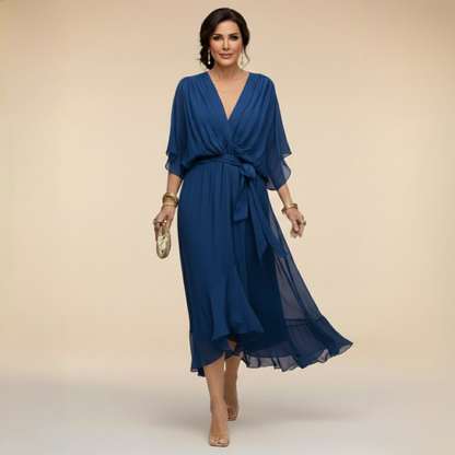 CHRISTA™ | ROBE EN CHIFFON COL V
