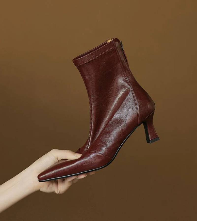 Jette™ | Bottines en cuir à talon élégant