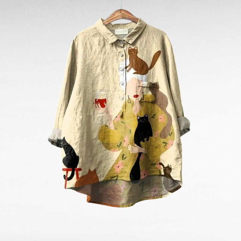 Ariané™ | Blouse chats poétiques
