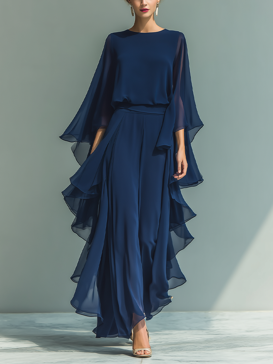 Sapphira™ | Ensemble Mousseline Bleu Marine