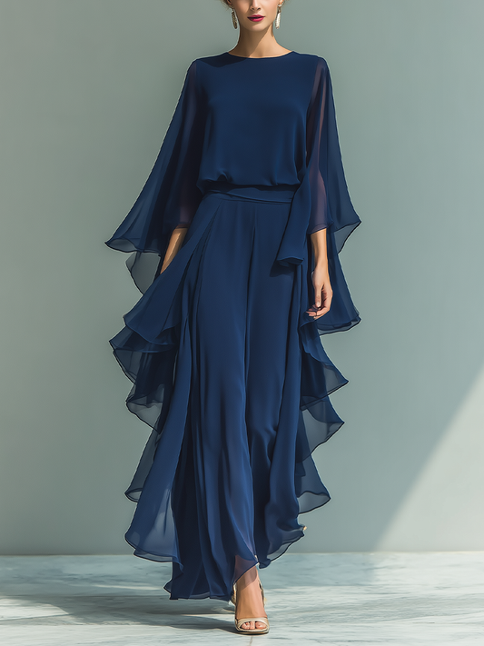 Sapphira™ | Ensemble Mousseline Bleu Marine