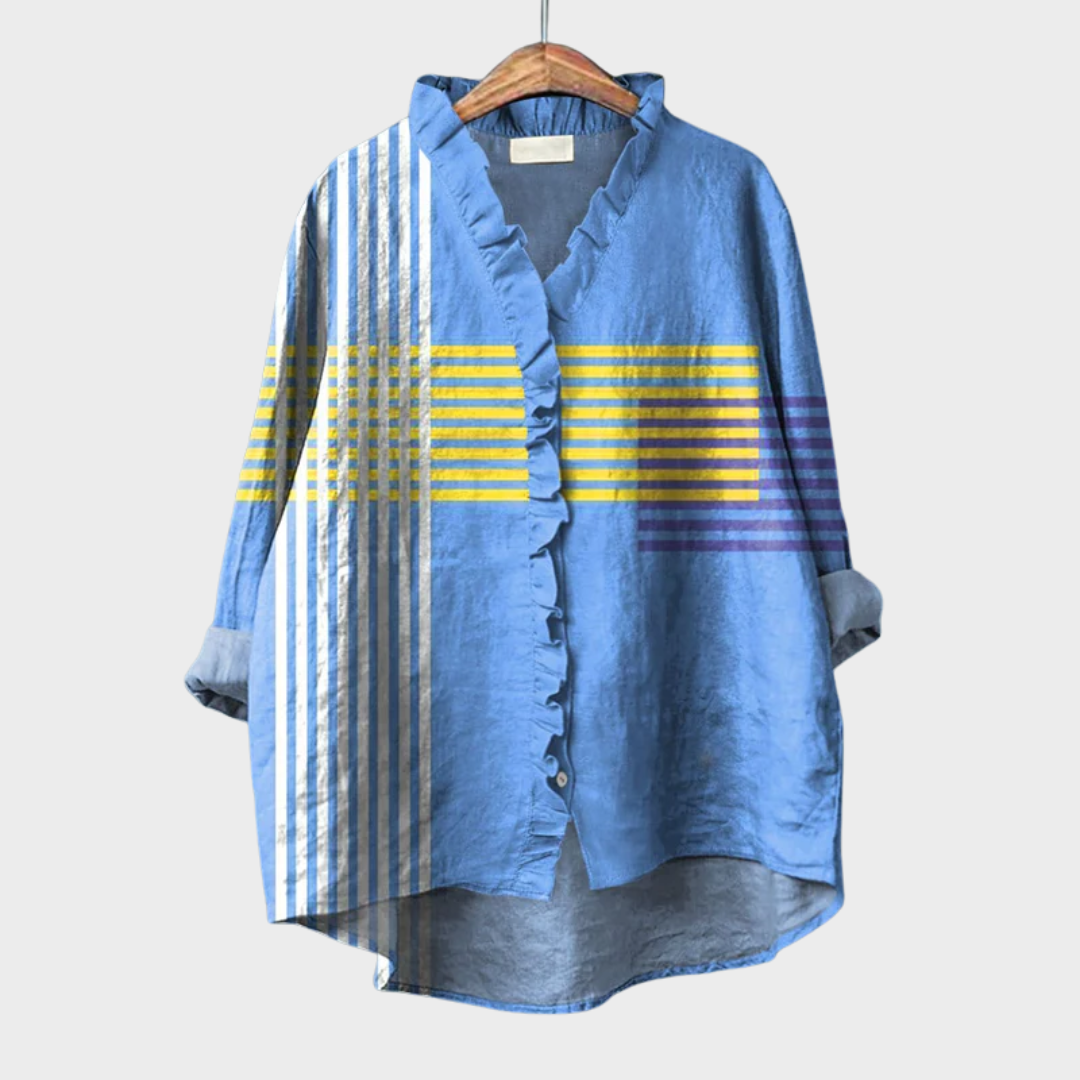 Ophélie™ | Blouse graphique volantée