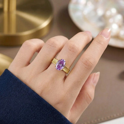 Jasmin™ | Bague de fiançailles ovale bande large