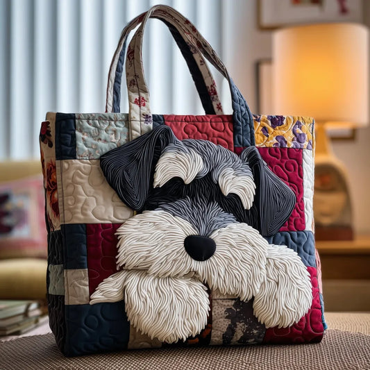 SCHNAUZER™ | SAC TOTE ARTISANAL DOUBLÉ (CHIEN)