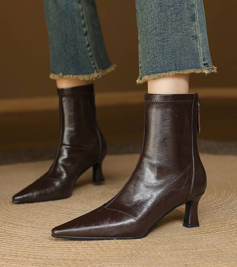 Jette™ | Bottines en cuir à talon élégant