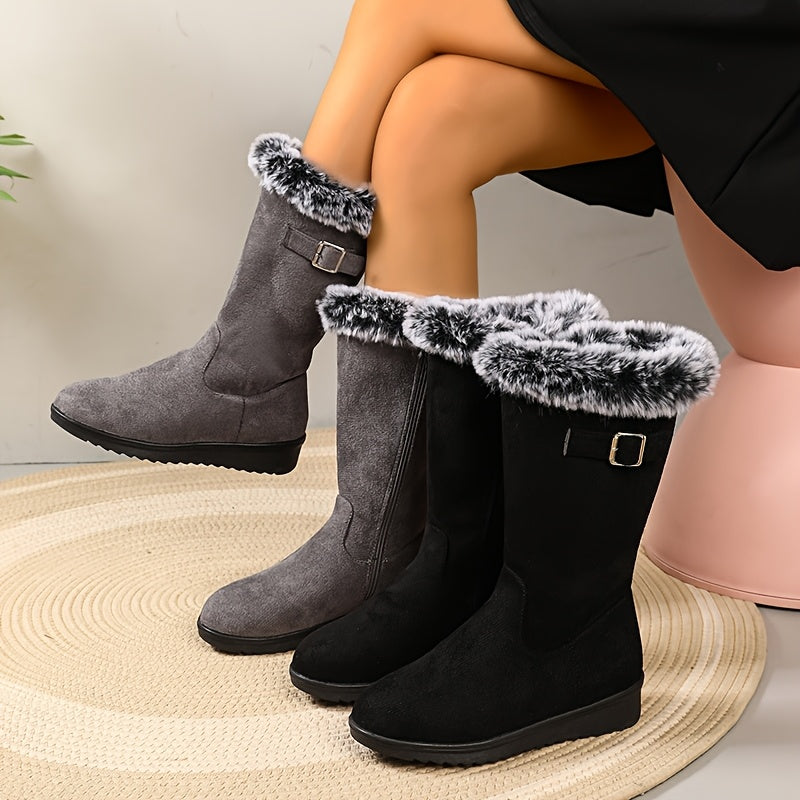 Marguerite Isadora | Bottes montantes douillettes bordées de fourrure
