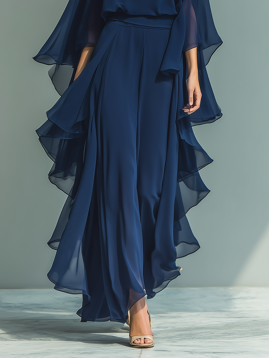 Sapphira™ | Ensemble Mousseline Bleu Marine