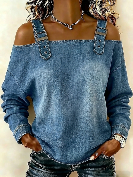 Nadège™ | Chemise en jean sans manches