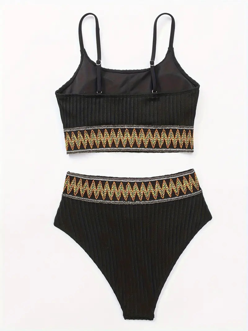 SHIFA™ | BIKINI CÔTELÉ TAILLE HAUTE