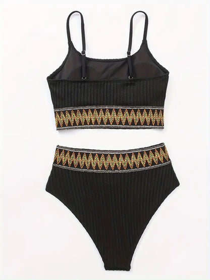 SHIFA™ | BIKINI CÔTELÉ TAILLE HAUTE